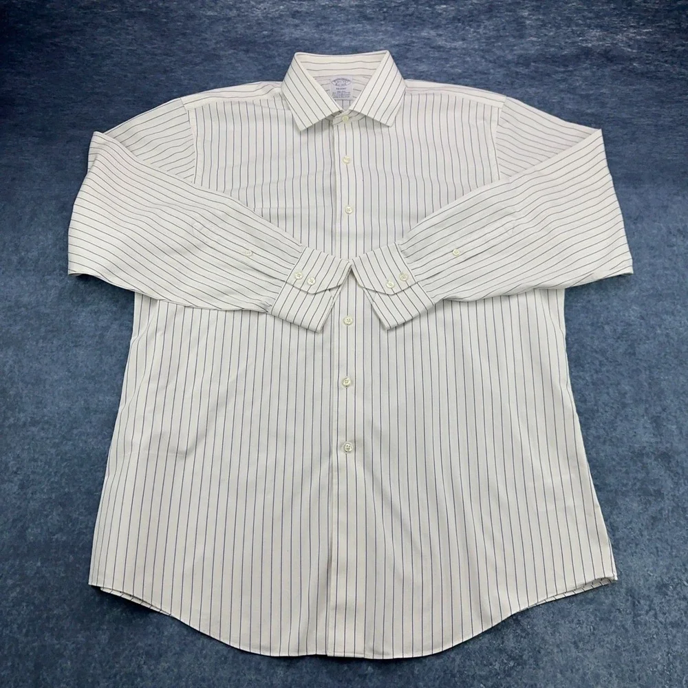 Brooks Brothers Regent Fit Striped Supima Cotton‎ Non-Iron Dress Shirt 16.5 33